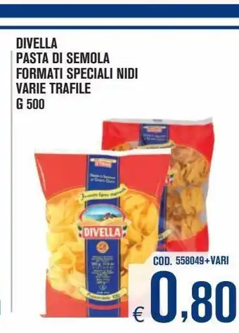 Adhoc Pasta di semola formati speciali nidi varie trafile g 500 divella offerta