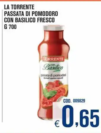 Adhoc La torrente passata di pomodoro con basulico fresco offerta
