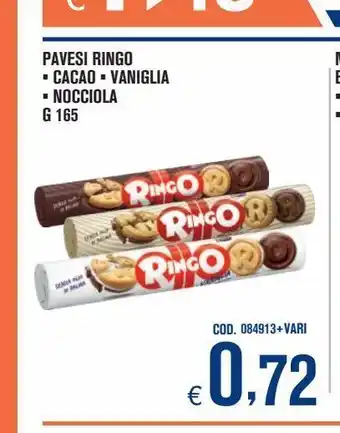 Pavesi ringo cacao * vaniglia * nocciola g 165