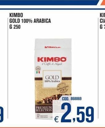 Adhoc Kimbo gold 100 % arabica g 250 offerta