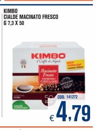 Adhoc Kimbo cialde macinato fresco g 7.3 x 50 offerta