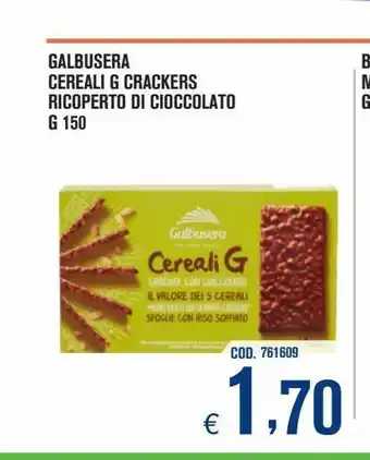 Adhoc Cereali g crackers ricoperto di cioccolato g 150 galbusera offerta