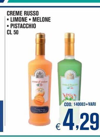 Creme russo limone melone pistacchio cl 50