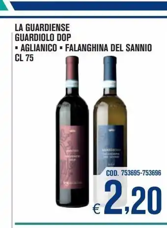 La guardiense guardiola dop aglianico falanghina del sannio cl 75