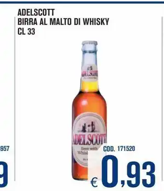 Birra  al malto di whisky cl 33 adelscott