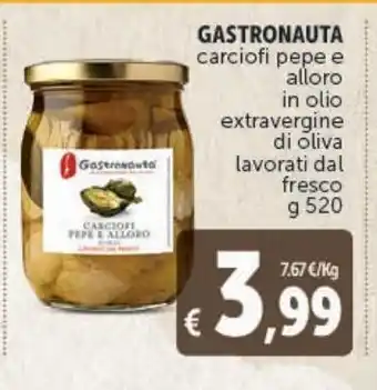 Deco Market Gastronauta carciofi pepe e alloro in olio extravergine di oliva lavorati dal fresco g 520 offerta