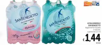 Spazio Conad San Benedetto Acqua Minerale leggermente frizzante o naturale 1,5 L x 6 offerta