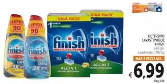 Spazio Conad Finish Detersivo Lavastoviglie vari tipi 1,792 kg offerta