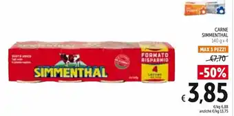 Spazio Conad Simmenthal Carne 140 g x 4 offerta