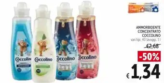 Spazio Conad Coccolino Ammorbidente Concentrato vari tipi, 40 lavaggi 1L offerta