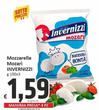Paghi Poco Invernizzi Mozzarella Mozarì g 100x3 offerta