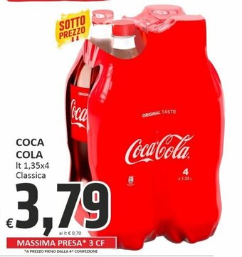 Paghi Poco Coca Cola lt 1,35x4 Classica offerta