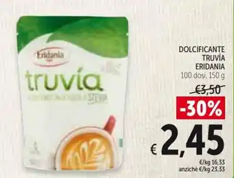 Spazio Conad Eridania Truvía Dolcificante 100 dosi, 150 g offerta