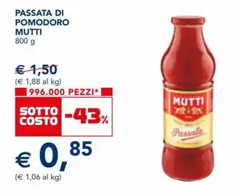 Esselunga Mutti Passata Di Pomodoro 800 g offerta