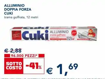 Cuki Alluminio Doppia Forza trama goffrata, 12 metri