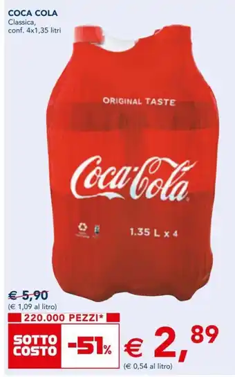 Esselunga Coca Cola Classica, conf. 4x1,35 litri offerta