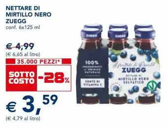 Esselunga Zuegg Nettari di Mirtillo Nero conf. 6x125 ml offerta