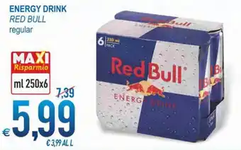 MD Discount Red Bull Energy Drink regular ml 250x6 offerta