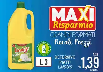MD Discount Lindo's Detersivo Piatti L 3 offerta