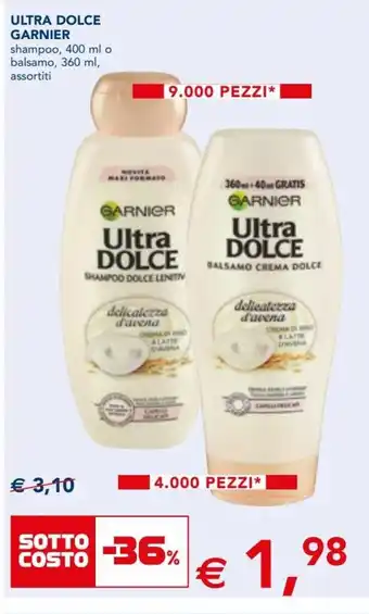 Esselunga Garnier Ultra Dolce Shampoo 400 ml o balsamo, 360 ml assortiti offerta