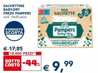 Esselunga Pampers Salviettine Baby-Dry Fresh conf. 10x50 pezzi offerta