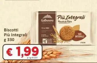 Paghi Poco Galbusera Biscotti Più Integrali 330 g offerta
