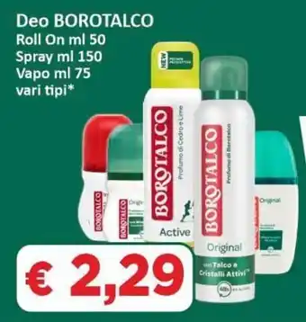 Paghi Poco Borotalco Deo 50/75/150 ml offerta