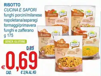 MD Discount Cucina e Sapori Risotto funghi porcini/milanese napoletana/asparagi formaggi/primavera funghi e zafferano g 175 offerta