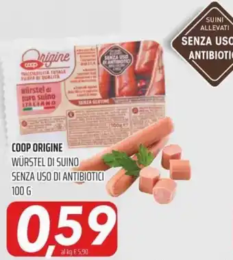 Coop Superstore Coop Origine Würstel Di Suino Senza Uso Di Antibiotici 100 g offerta