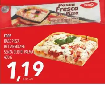 Coop Superstore Coop Base Pizza Rettangolare Senza Olio Di Palma 400 g offerta