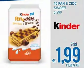 MD Discount Kinder 10 Pan e Cioc g 290 offerta