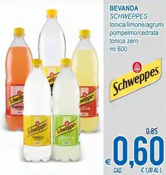 MD Discount Schweppes Bevanda tonica/limone/agrumi pompelmo/cedrata tonica zero ml 600 offerta
