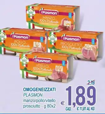 MD Discount Plasmon Omogeneizzati manzo/pollo/vitello prosciutto g 80x2 offerta