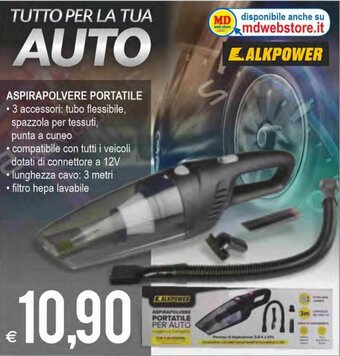 MD Discount Alkpower Aspirapolvere Portatile offerta