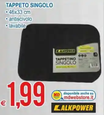 MD Discount Alkpower Tappeto Singolo 46x33 cm offerta