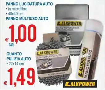 Alkpower Panno Lucidatura Auto 40x40 cm/Panno Multiuso Auto
