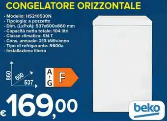 MD Discount Beko Congelatore Orizzontale HS210530N offerta