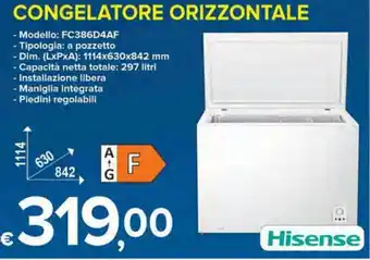MD Discount Hisense Congelatore Orizzontale FC386D4AF offerta