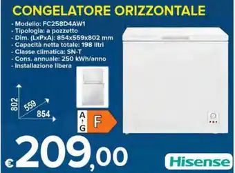 MD Discount Hisense Congelatore Orizzontale FC258D4AW1 offerta