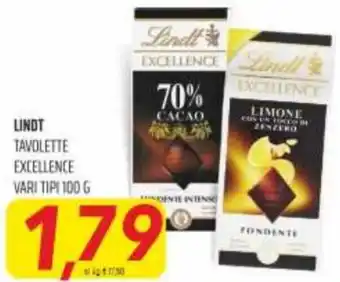 Coop Superstore Lindt Tavolette Excellence vari tipi 100 g offerta