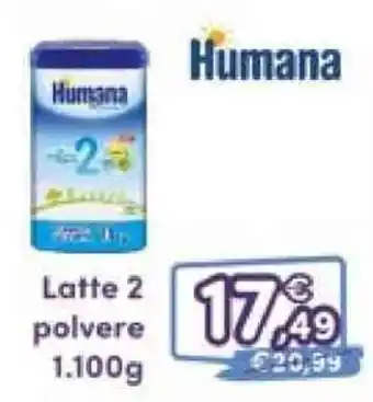 Humana Latte 2 polvere 1.100g