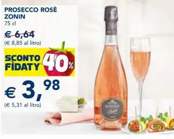Esselunga Zonin Prosecco Rosè 75 cl offerta