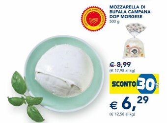 Esselunga Mozzarella di Bufala Campana DOP Morgese 500 g offerta