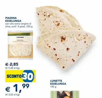 Esselunga Esselunga Piadina 4 pezzi, 520 g offerta