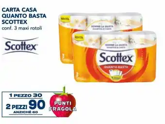 Esselunga Scottex Carta Casa Quanto Basta 3 maxi rotoli offerta
