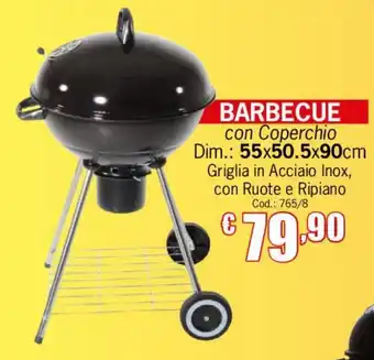 Barbecue con Coperchio 55x50.5x90 cm