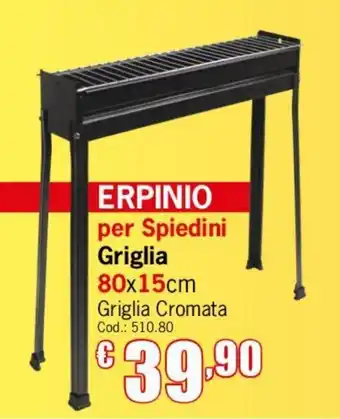 Centrobrico Lo Gatto Erpinio per Spiedini Griglia 80x15 cm offerta