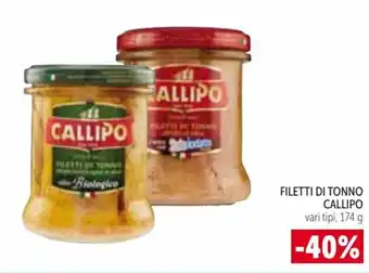 Spazio Conad -40% Callipo Filetti di Tonno 174 g offerta