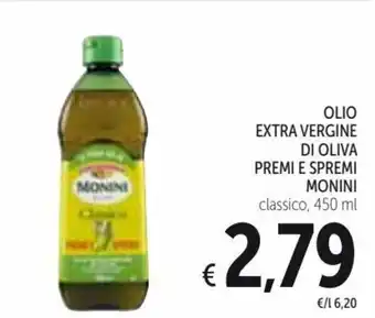 Spazio Conad Monini Olio Extra Vergine di Oliva Premi e Spremi 450 ml offerta