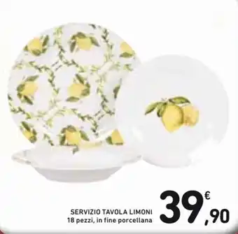 Spazio Conad Servizio Tavola Limoni 18 pezzi offerta